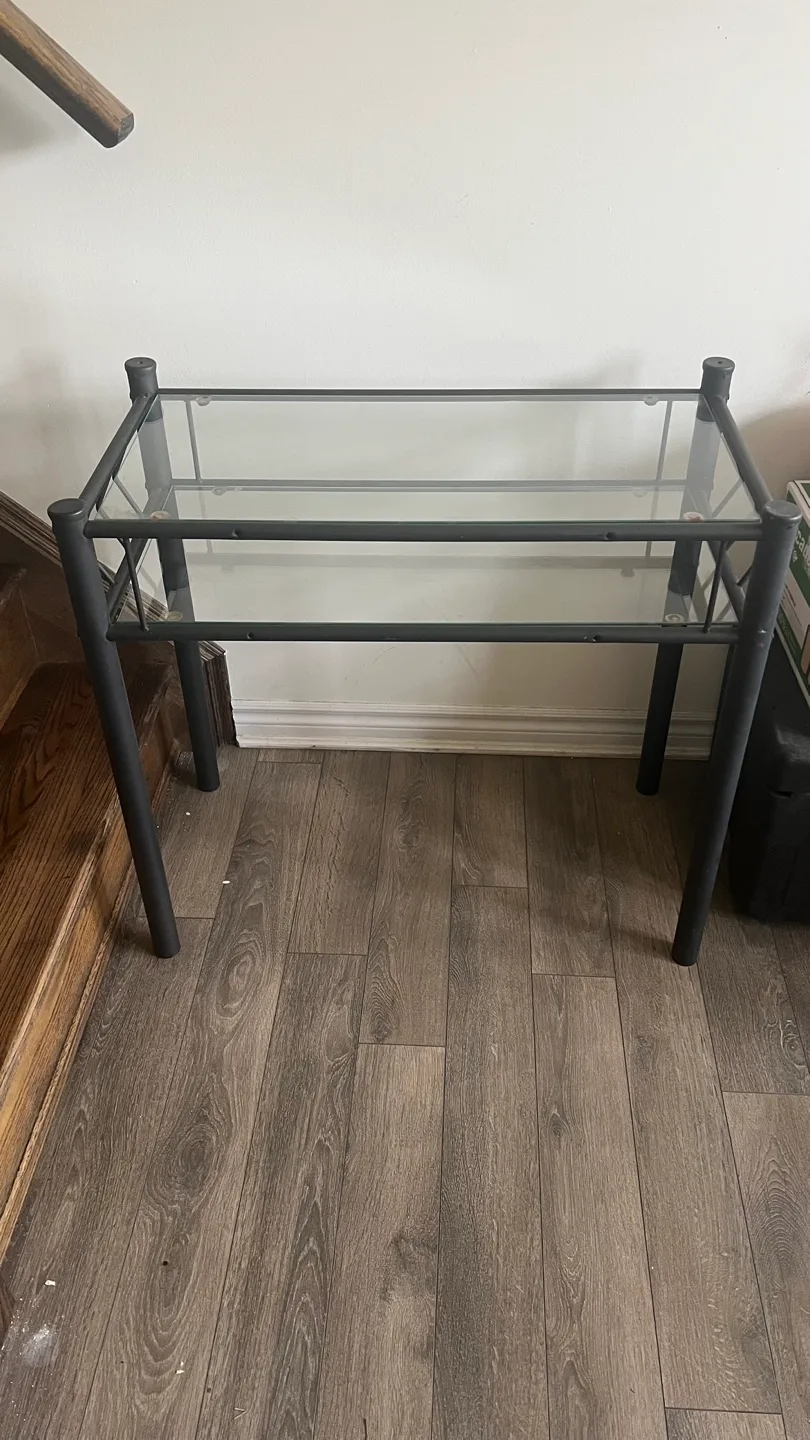 Ikea Sturdy Glass Table - Black Metal Frame thumbnail