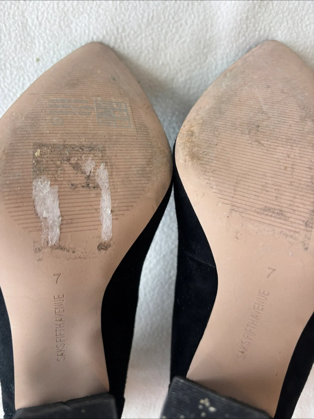 Saks Fifth Avenue Black Suede Lace-Up Heels image indicator(8)