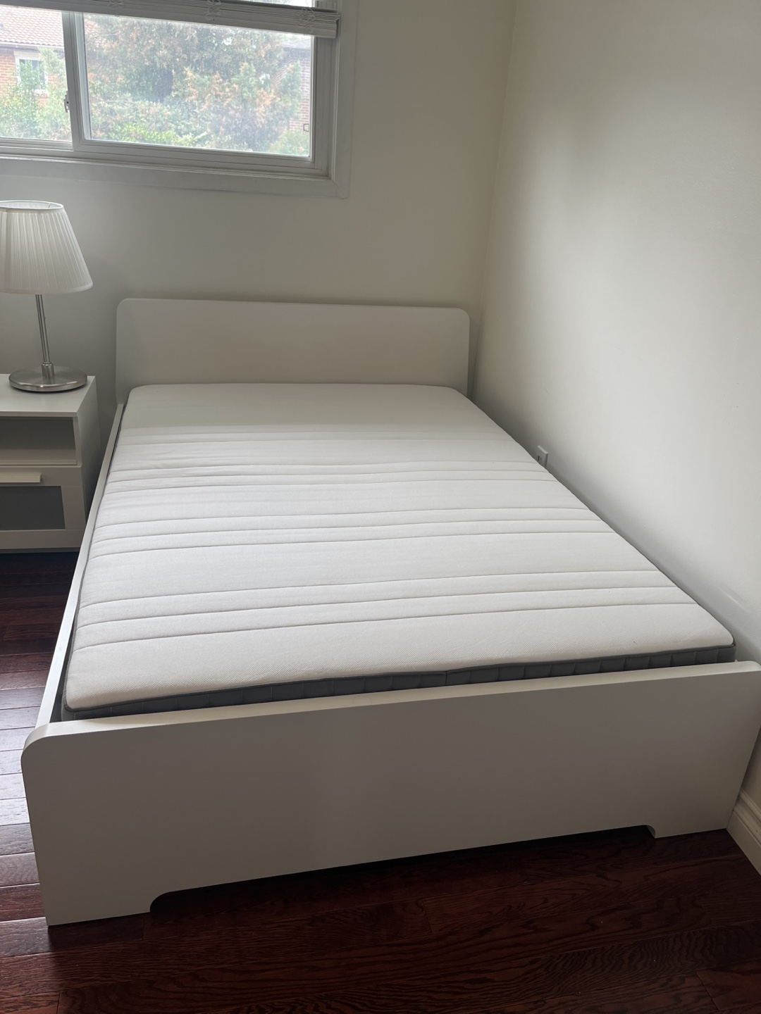 IKEA Mattress and bed frame - White