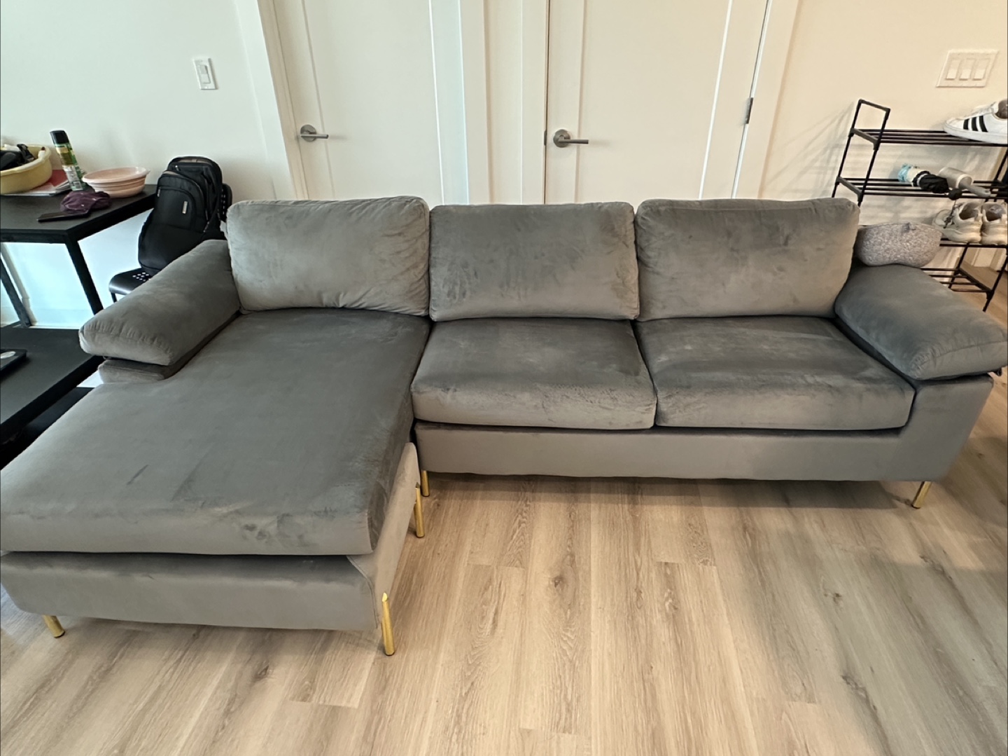 Grey Sectional Sofa with Chaise Lounge