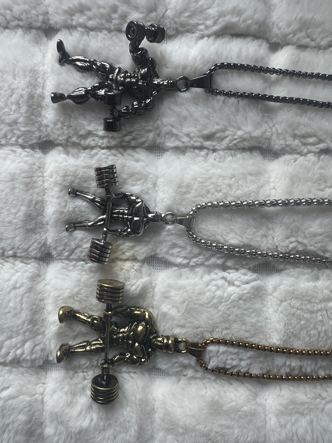 Weightlifter Pendant Necklace