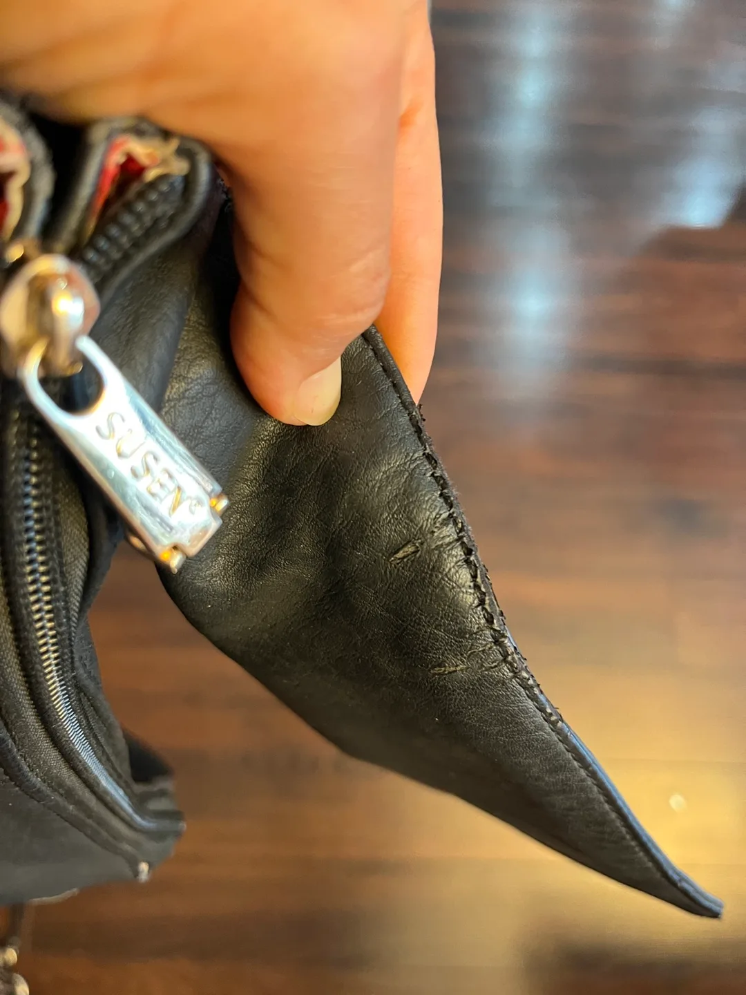 Susen black quilted faux leather crossbody with bow detail image indicator(10)