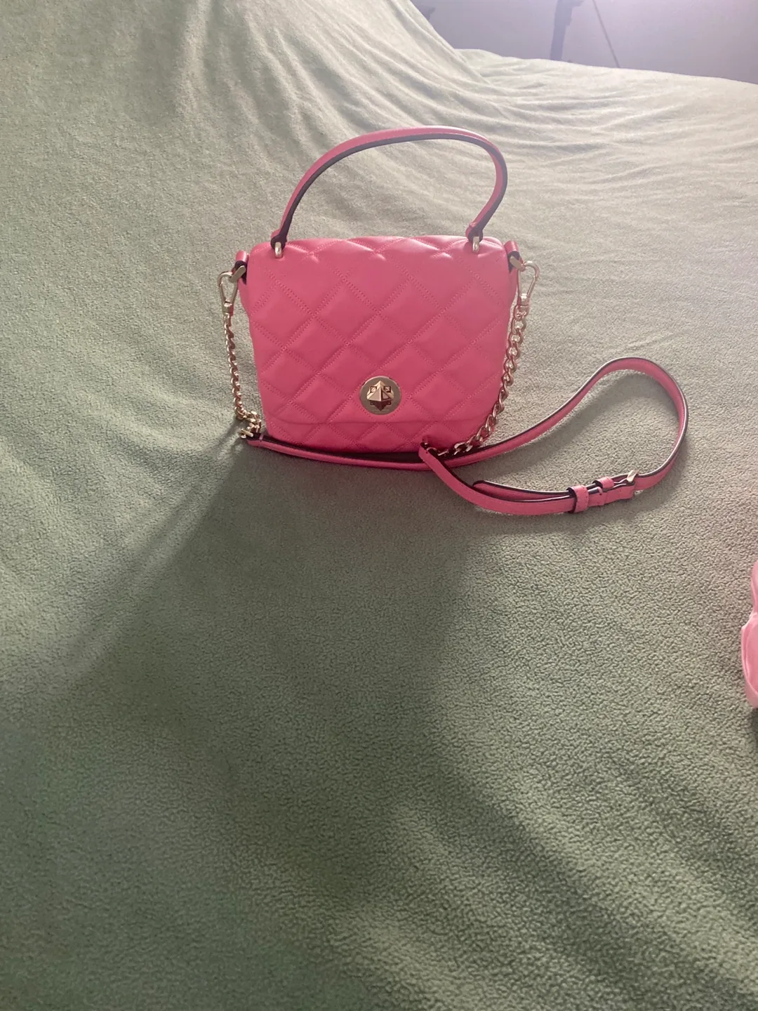 Kate Spade Pink Quilted Leather Handbag thumbnail