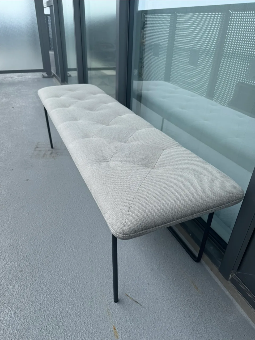 61” Article bench light grey thumbnail
