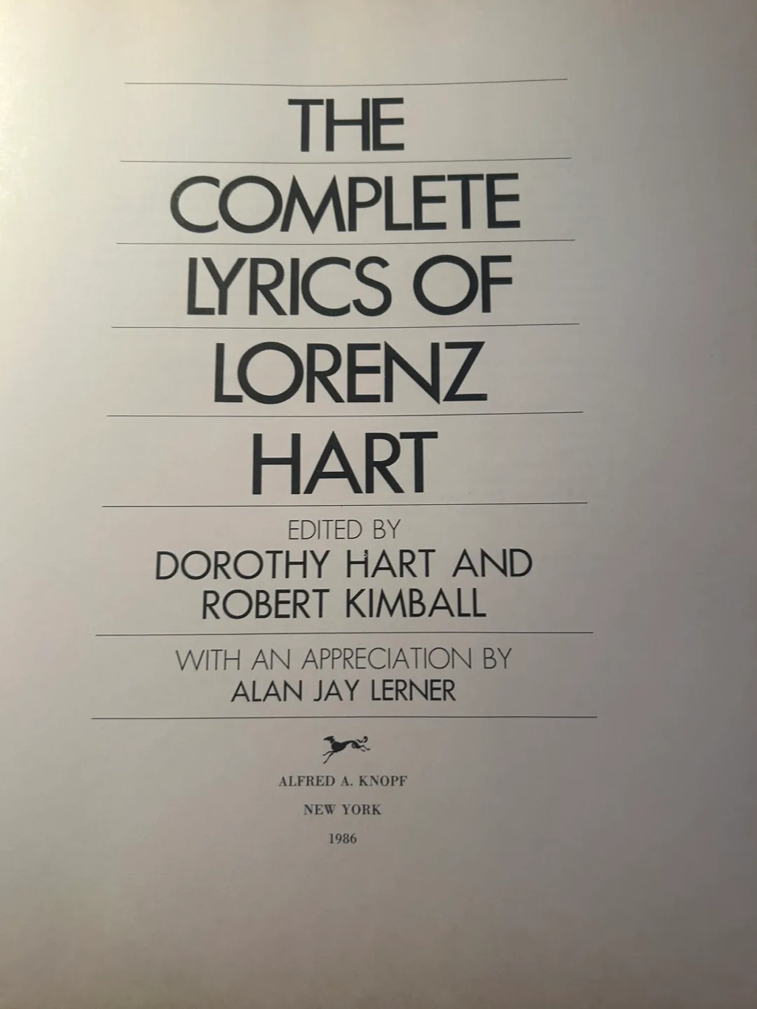 The Complete Lyrics of Lorenz Hart signed image indicator(2)