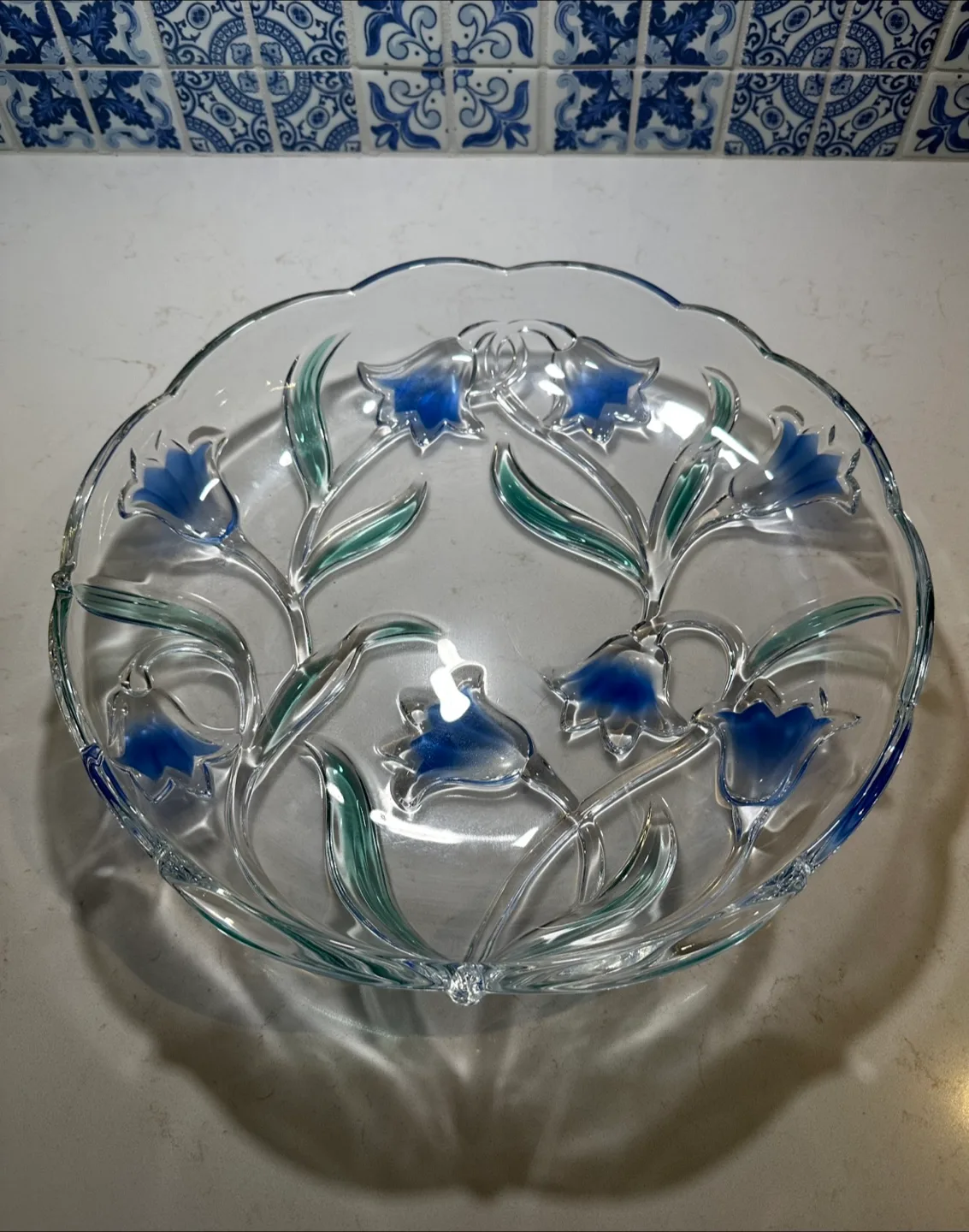 Vintage Mikasa Bluebells Crystal Serving Platter image indicator(2)