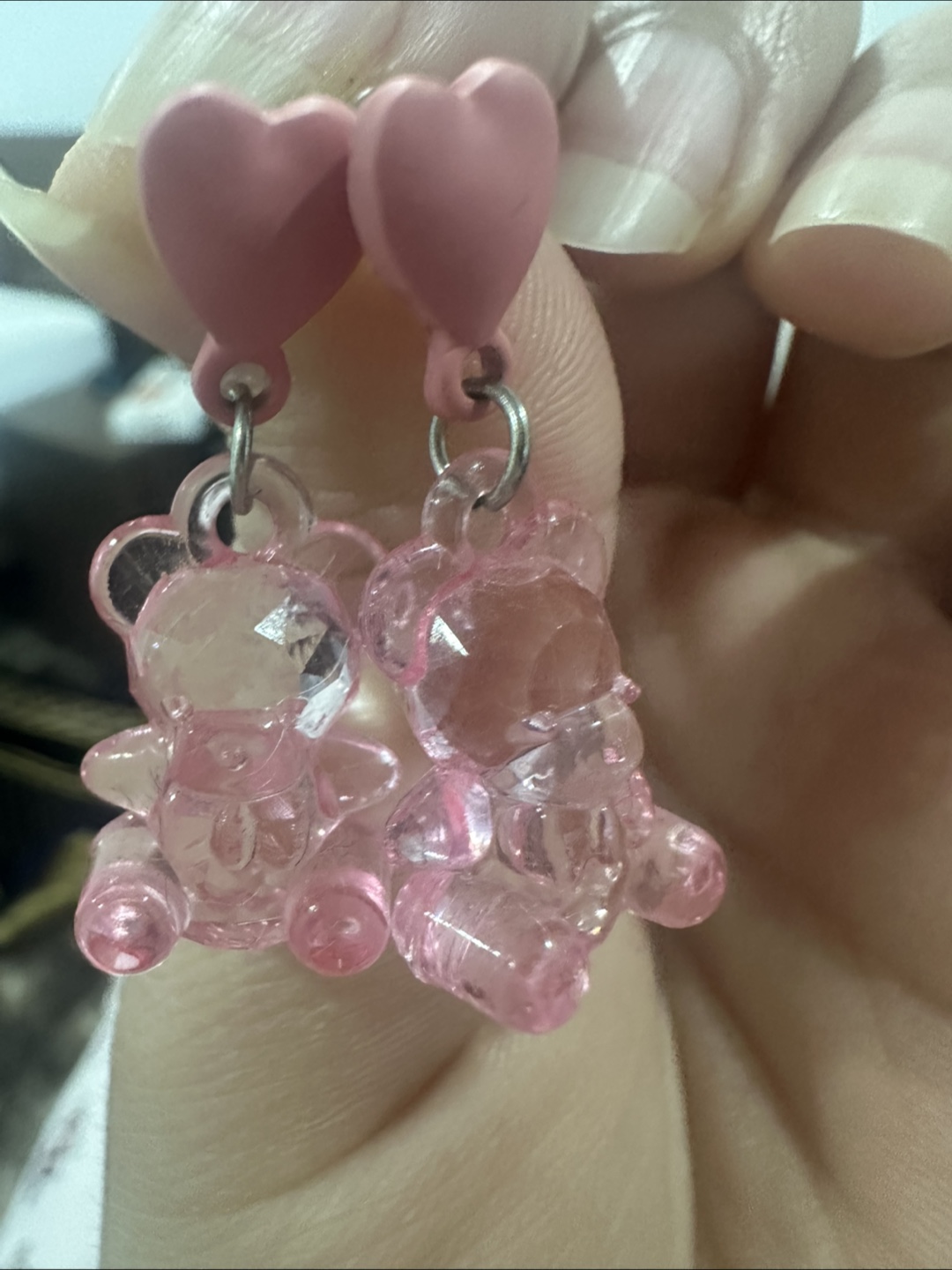 Cute Pink Bear Earrings - photo 2