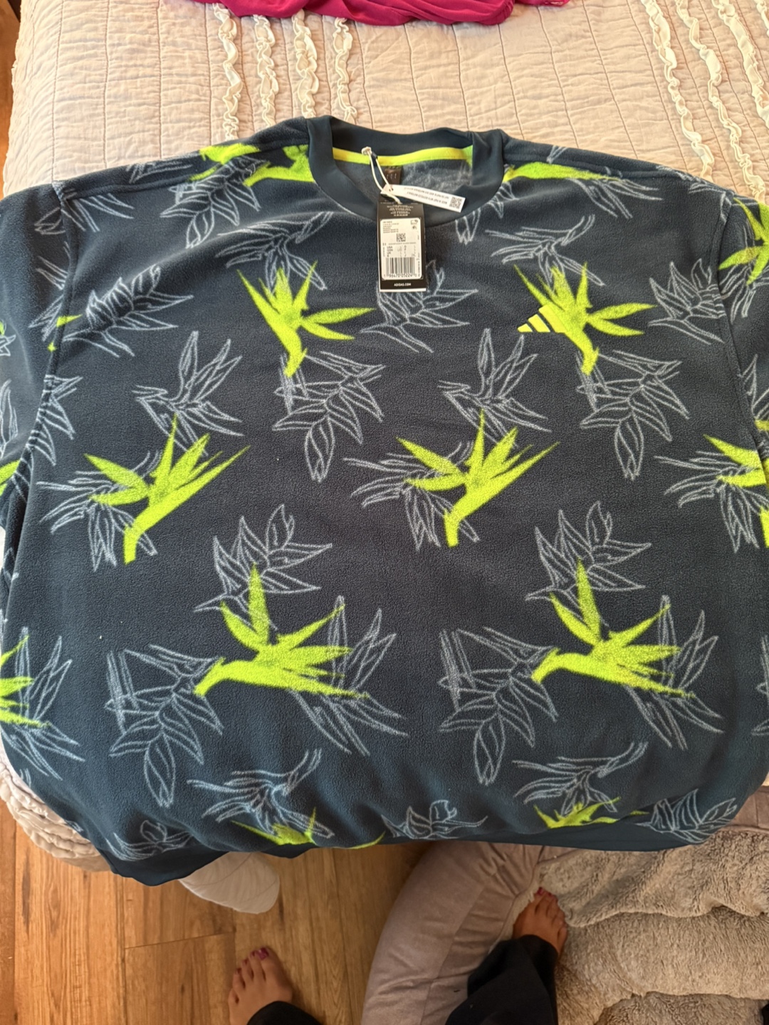Adidas Oasis Floral Print Fleece Pullover