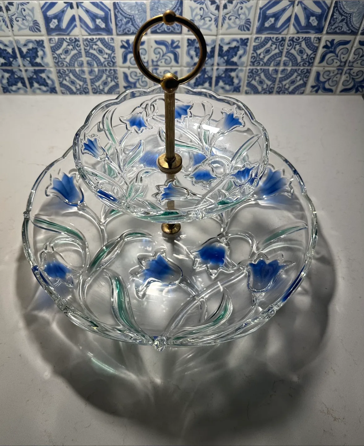 Vintage Mikasa Two-Tiered Crystal Serving Stand image indicator(2)