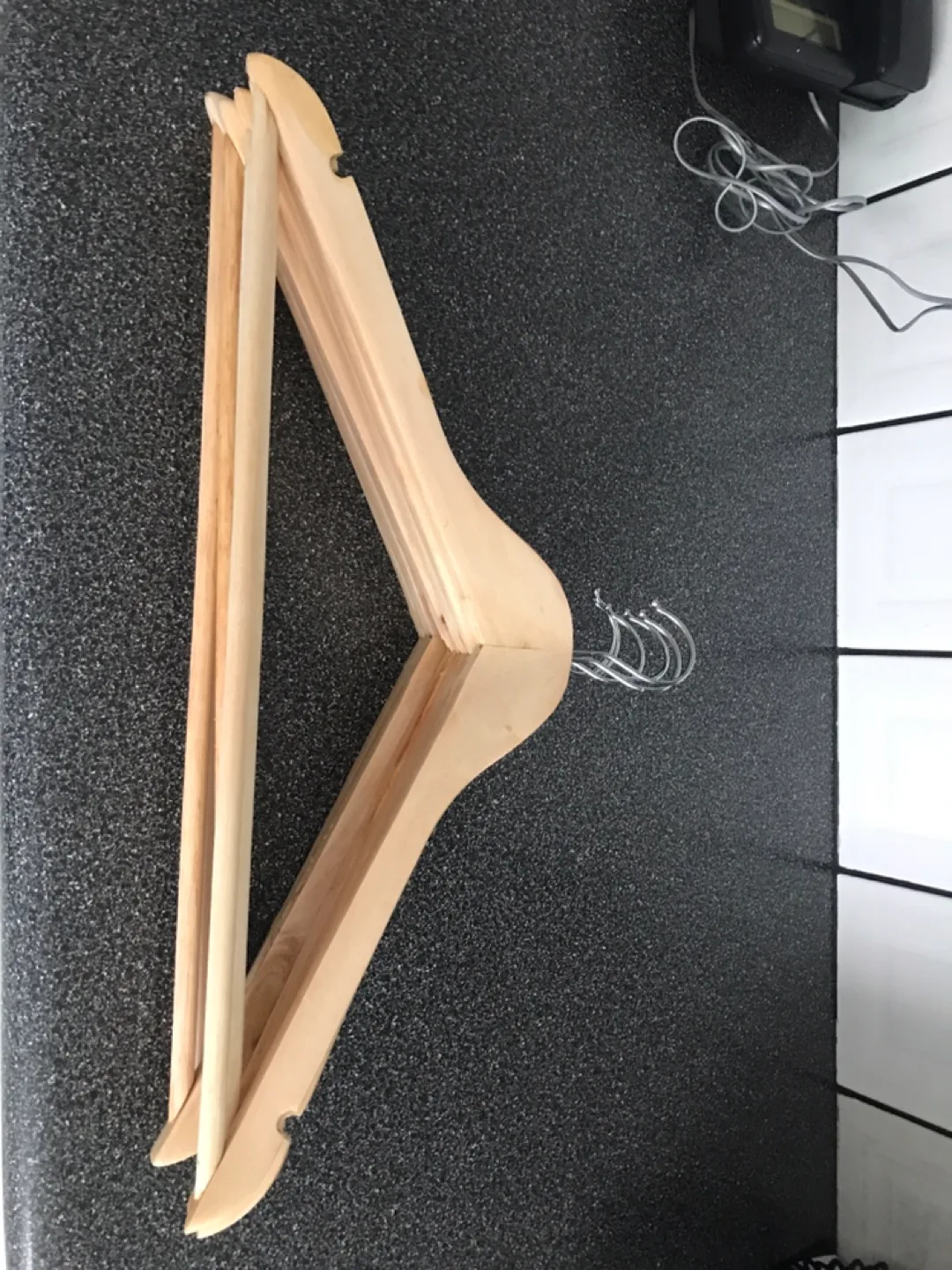 Wooden hangers set of six thumbnail