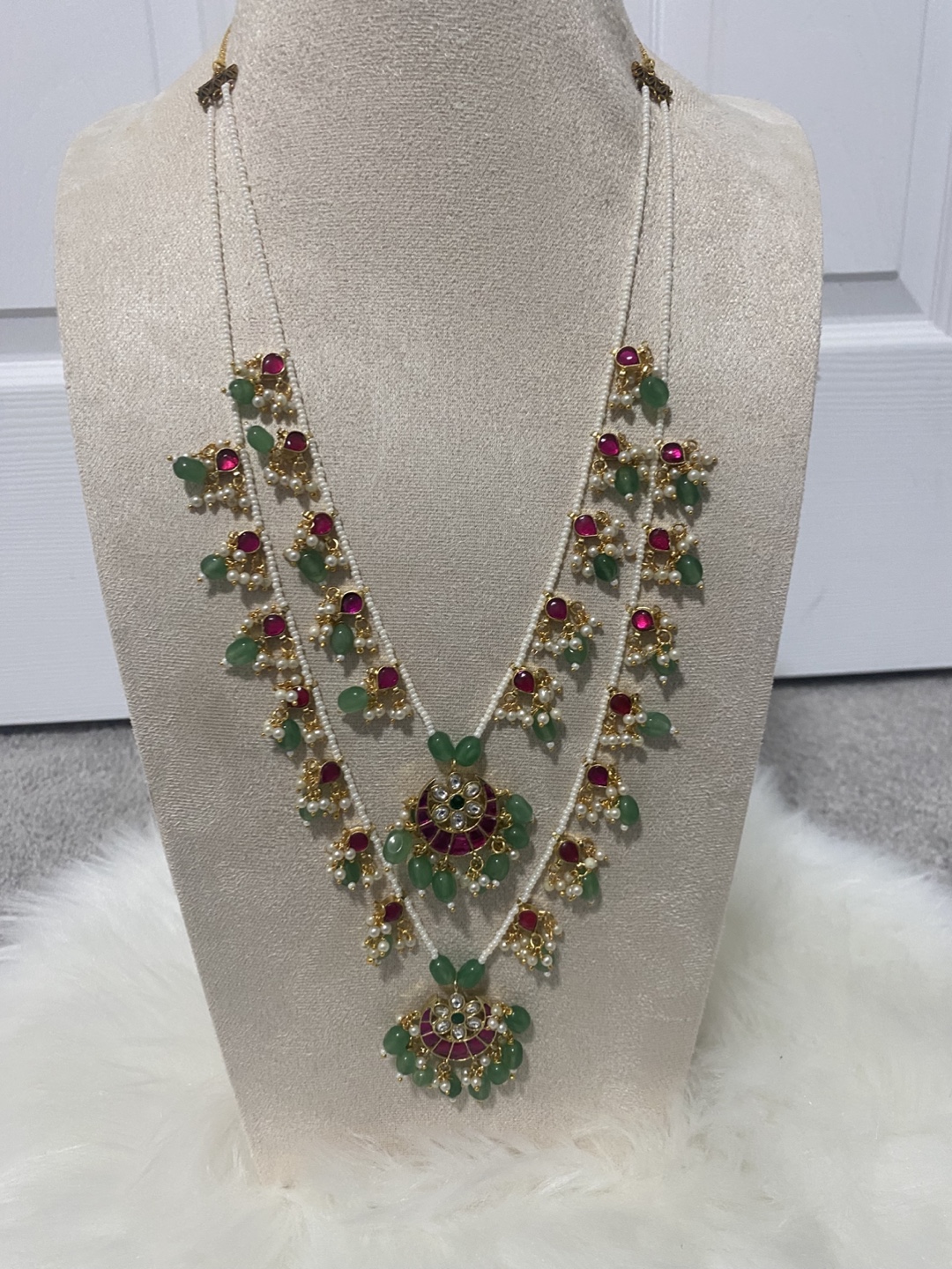Necklace Set - Green & Pink - photo 2