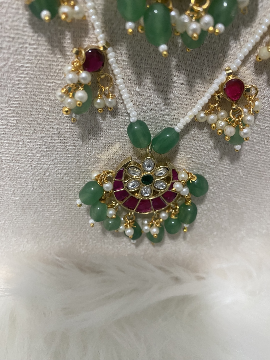 Necklace Set - Green & Pink - photo 3