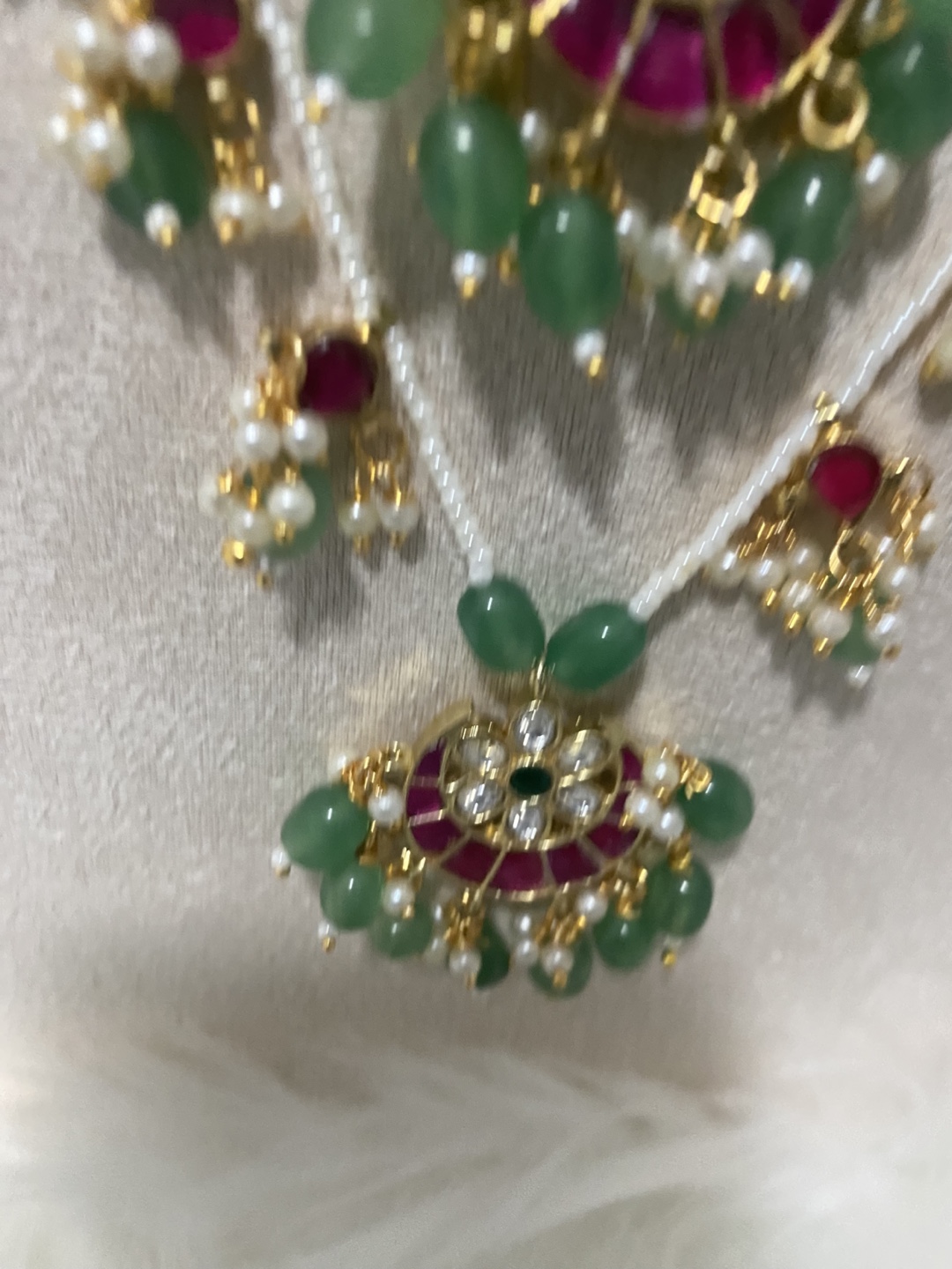 Necklace Set - Green & Pink - photo 4
