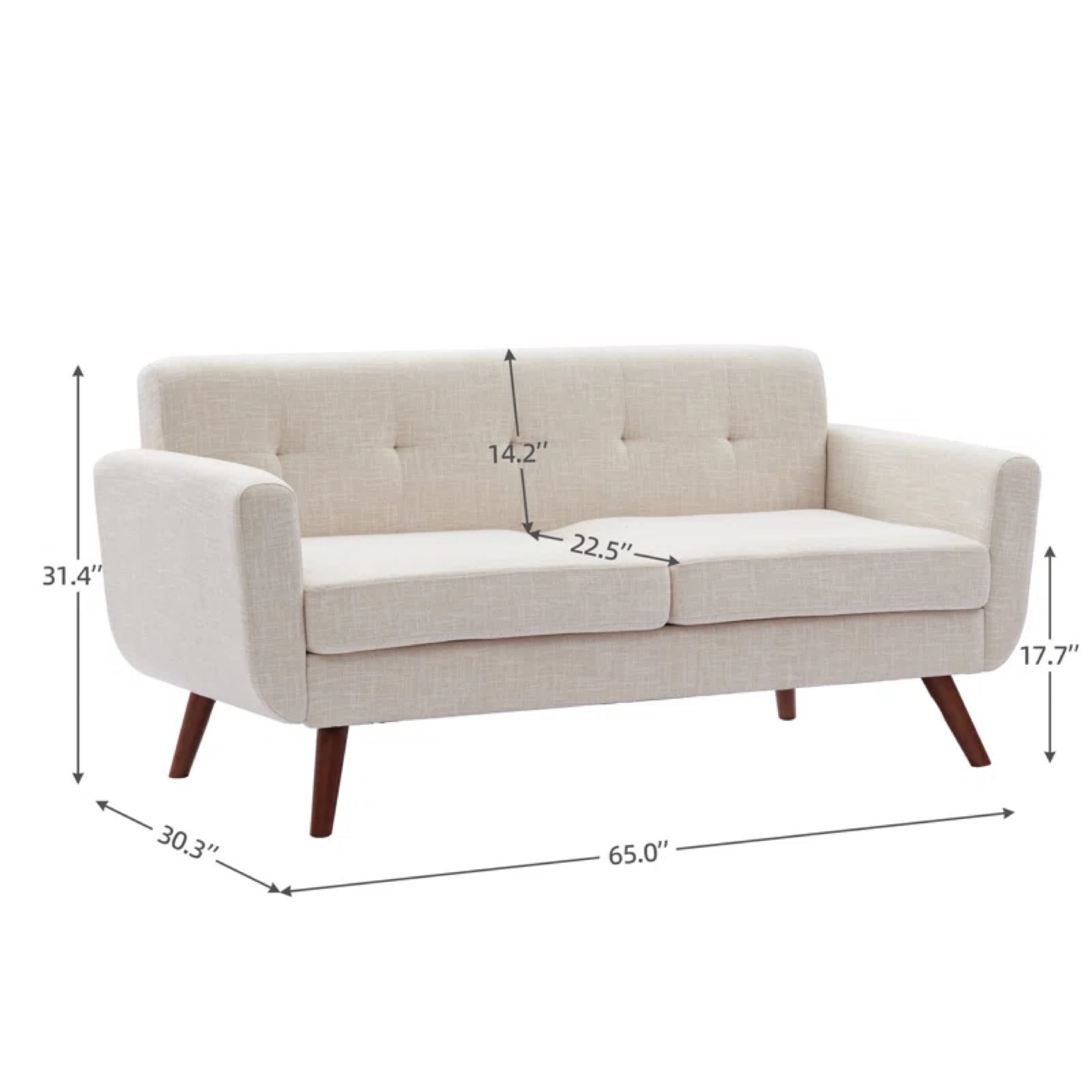 Beige Loveseat Sofa - Excellent Condition
