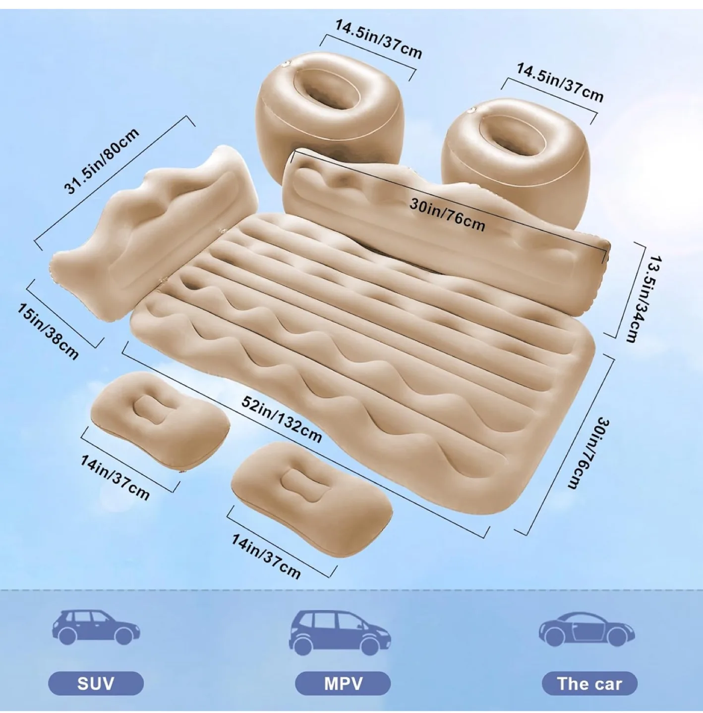 New Car Inflatable Mattress - Beige image indicator(2)