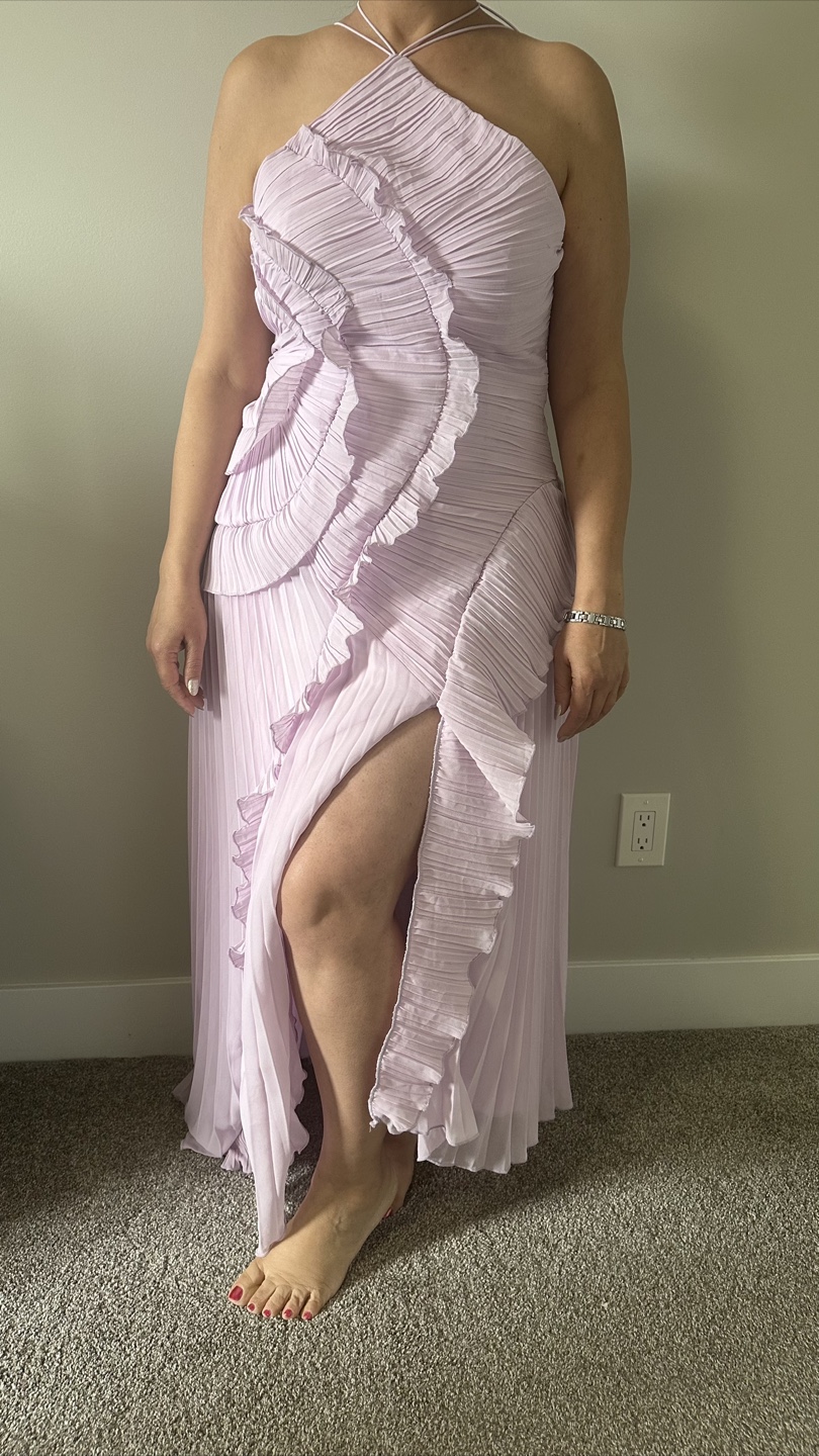 Lilac Ruffled Halter Maxi Dress - photo 2