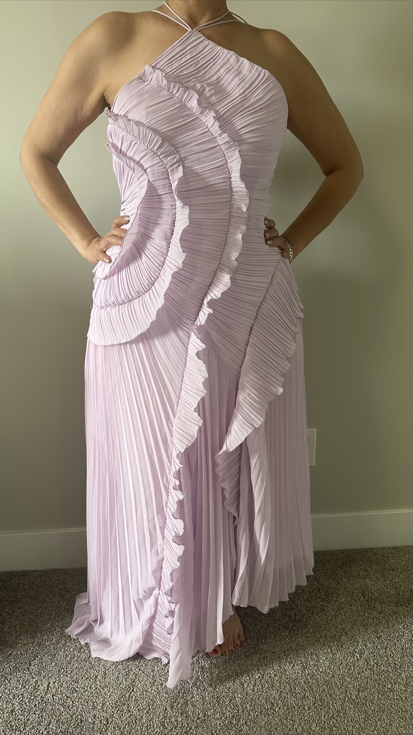 Lilac Ruffled Halter Maxi Dress