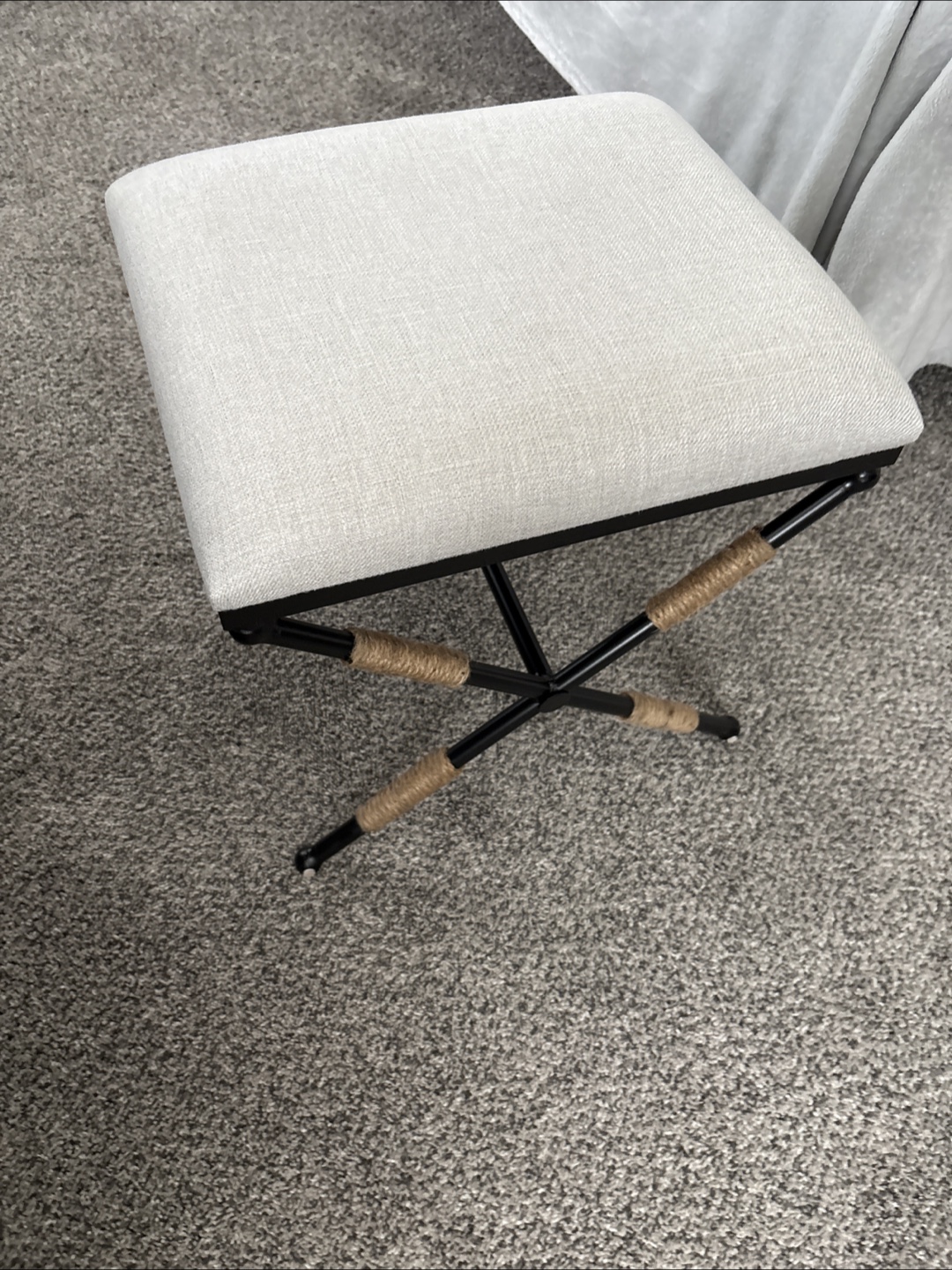 Upholstered X-Leg Stool - photo 3