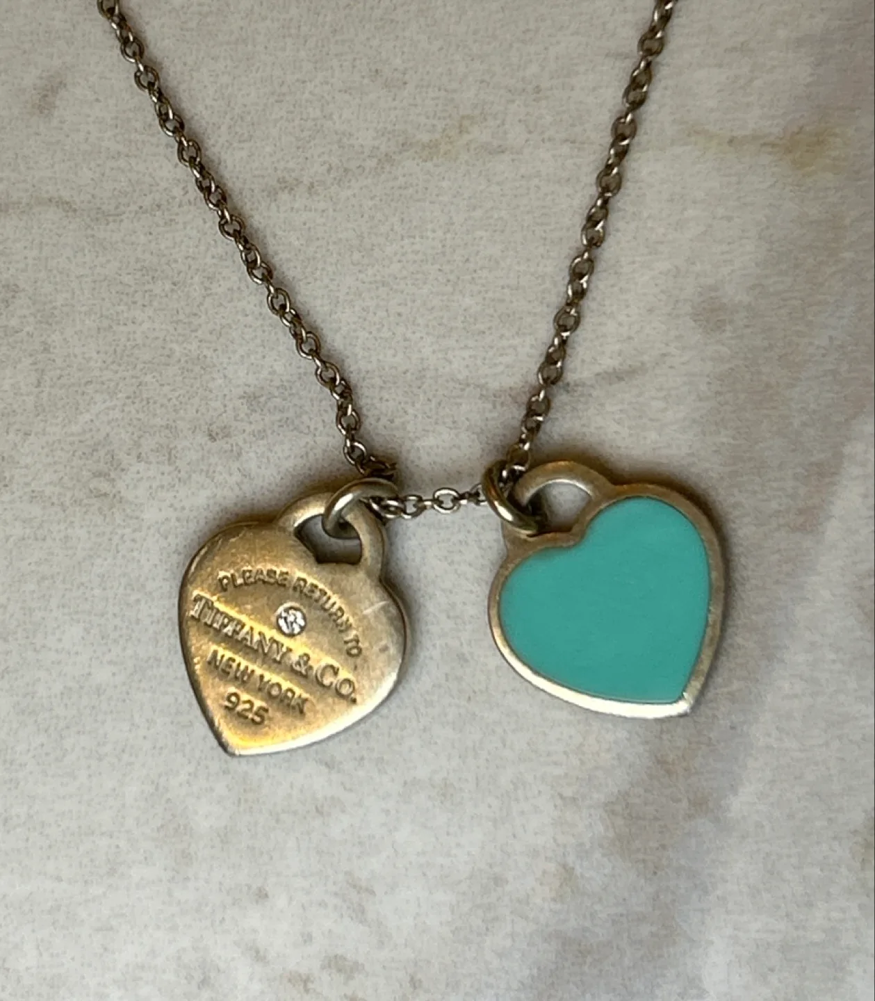 Tiffany & Co. Double Heart Tag Pendant Necklace thumbnail