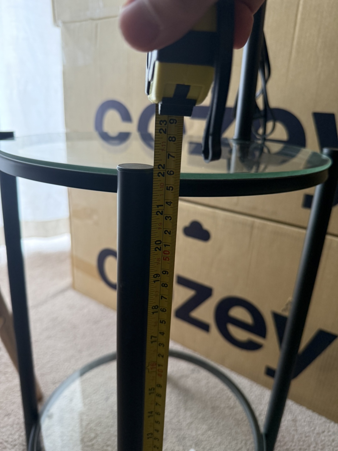 Cozey Lamp with Glass Side Table - Black - photo 4