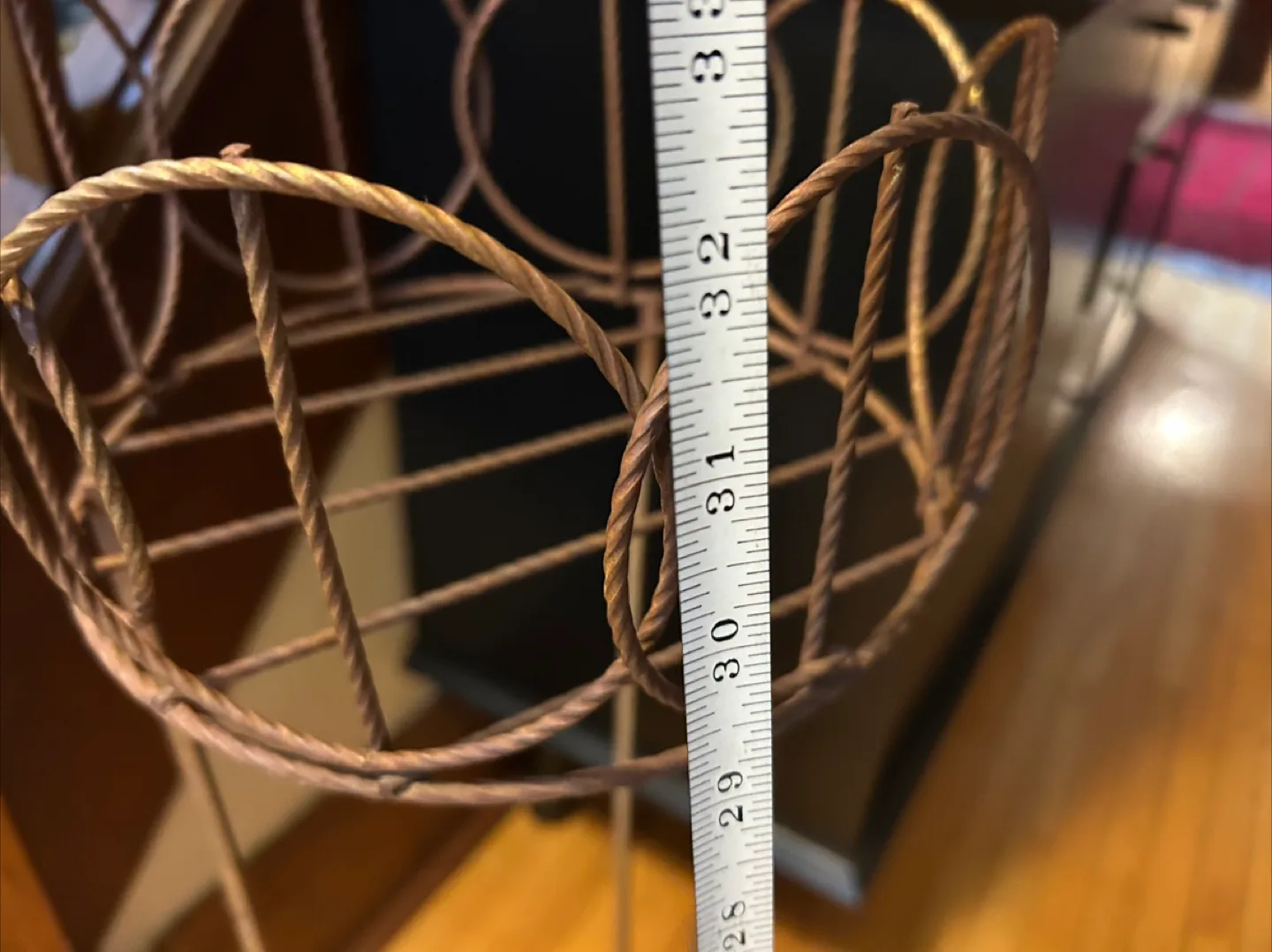 $20 MCM Vintage Gold Tone wrought iron Metal Plant Stand 32" image indicator(9)