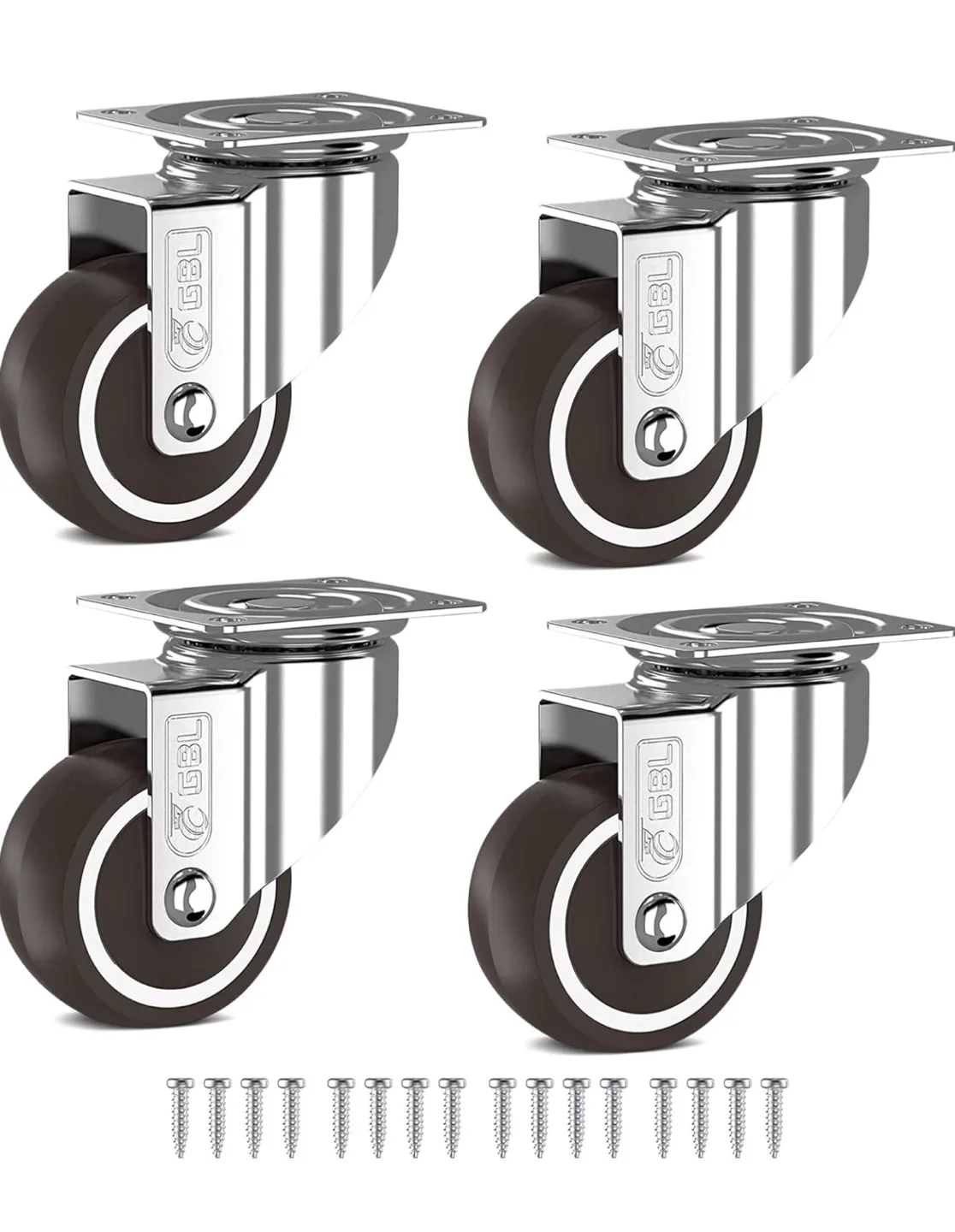 GBL Heavy Duty Castor Wheels + Screws - BNIB thumbnail