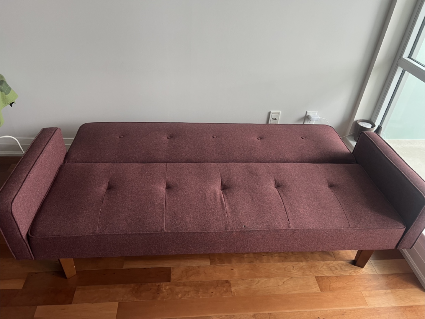 Burgundy Futon Sofa Bed - photo 3