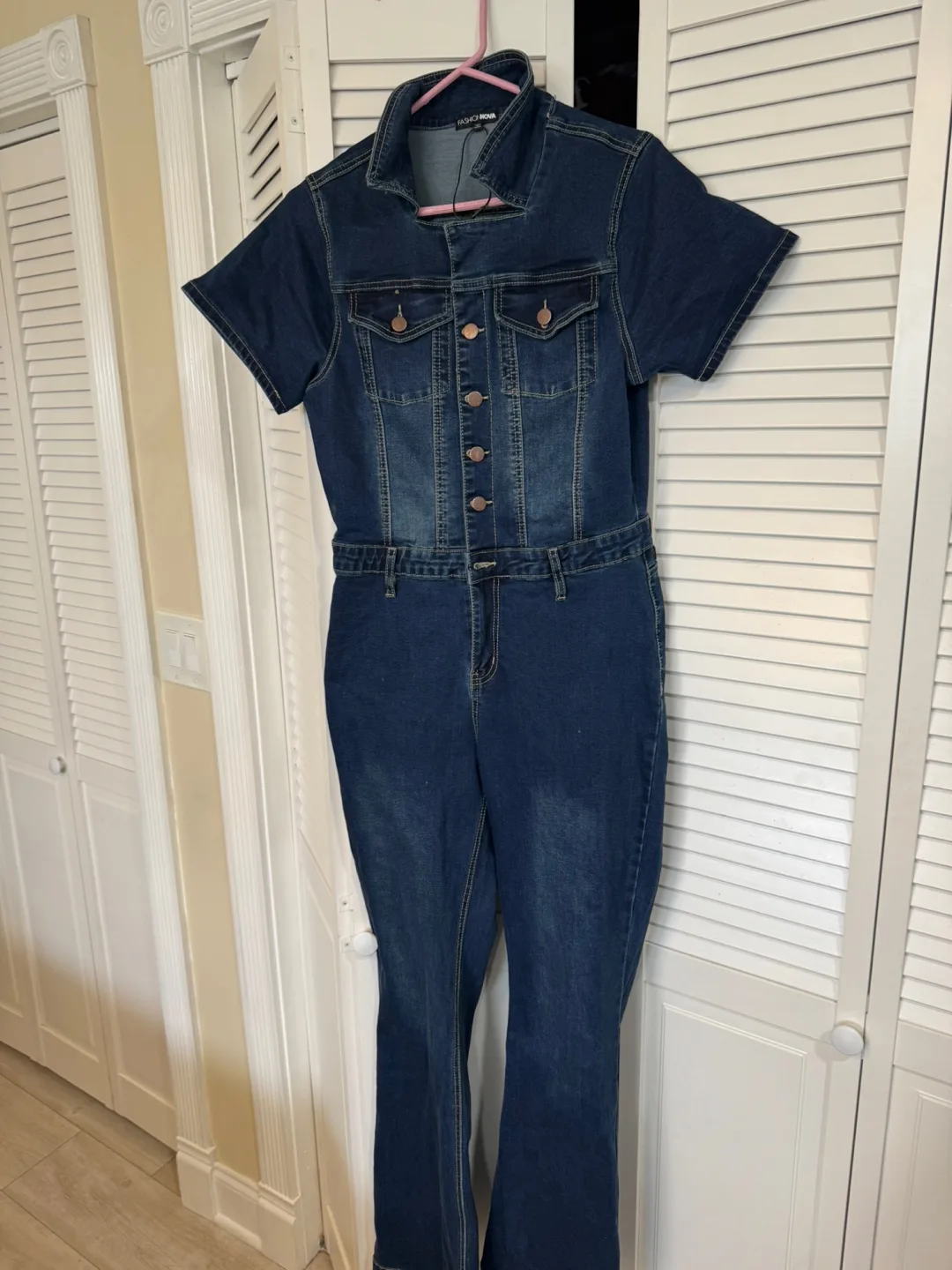 Fashion Nova Denim Jumpsuit thumbnail
