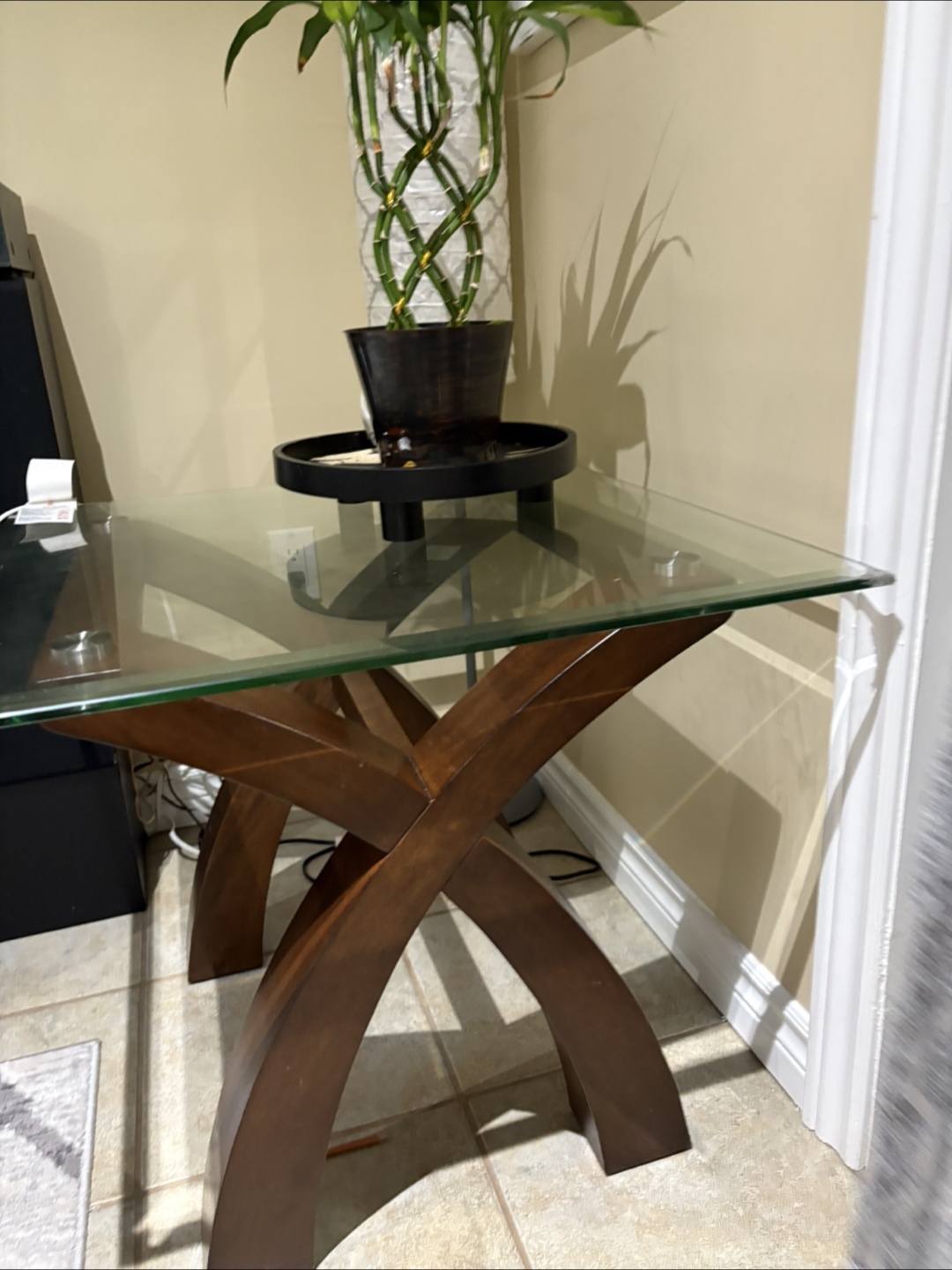 Glass Top End Table
