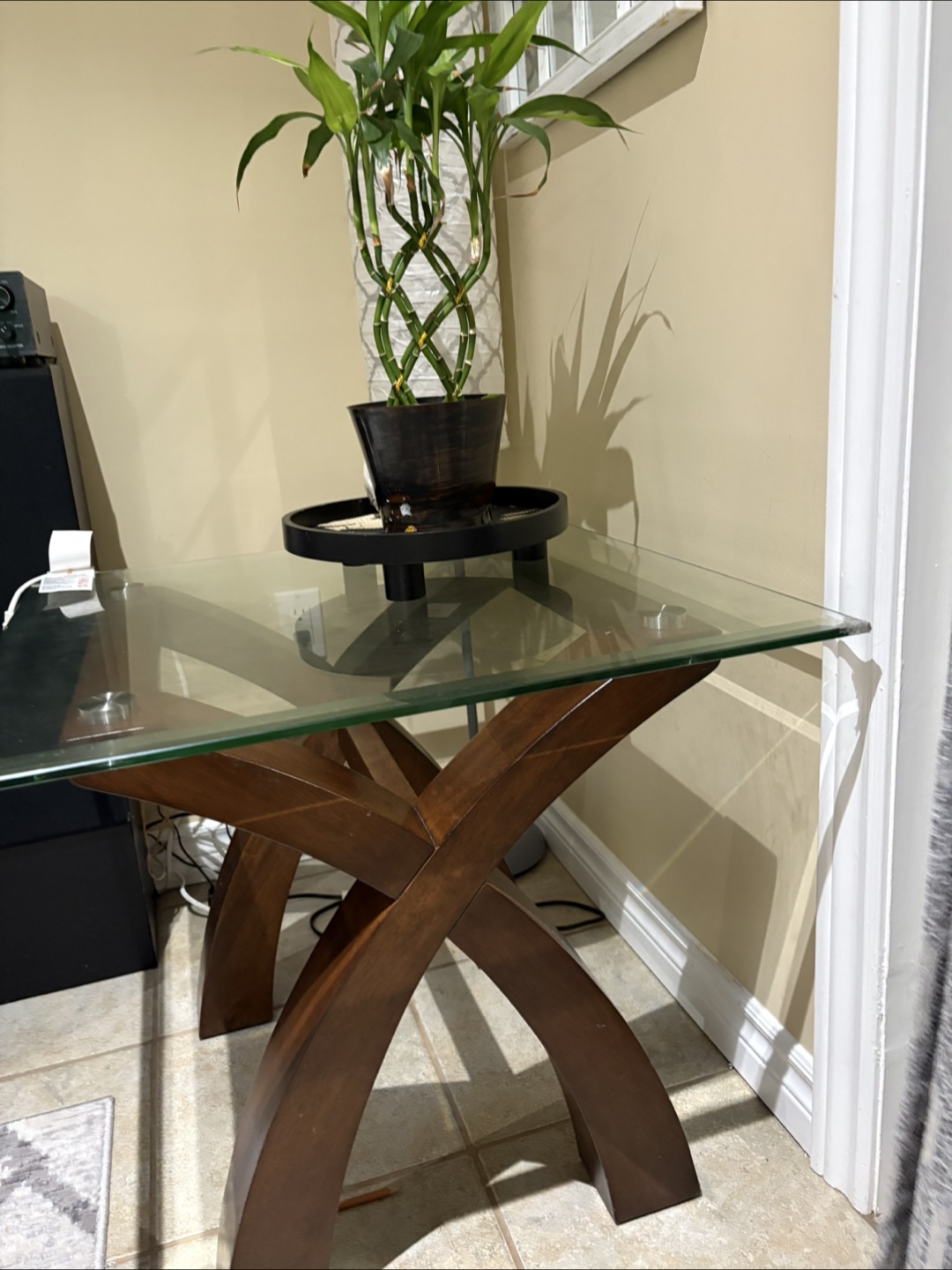 Glass Top End Table - photo 2