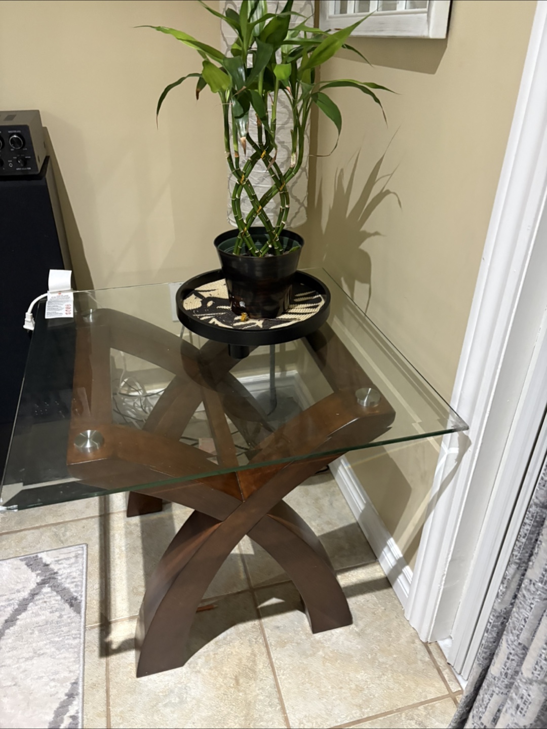 Glass Top End Table - photo 4