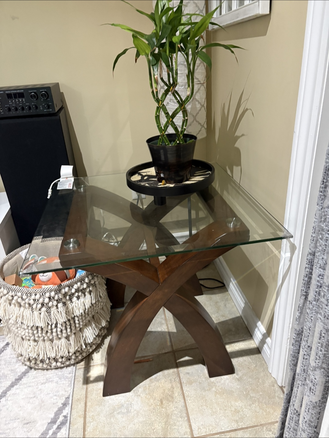 Glass Top End Table - photo 5