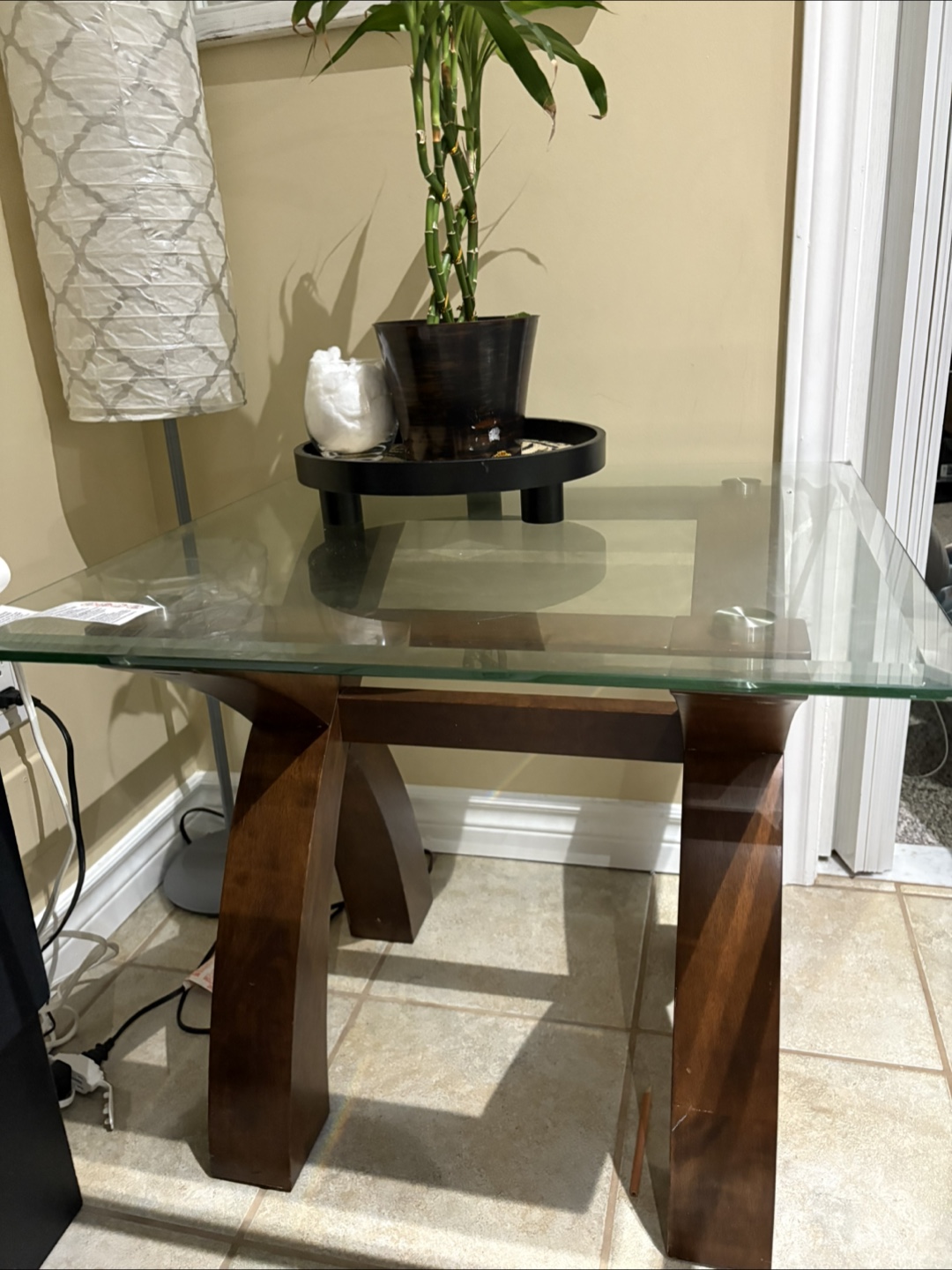 Glass Top End Table - photo 3