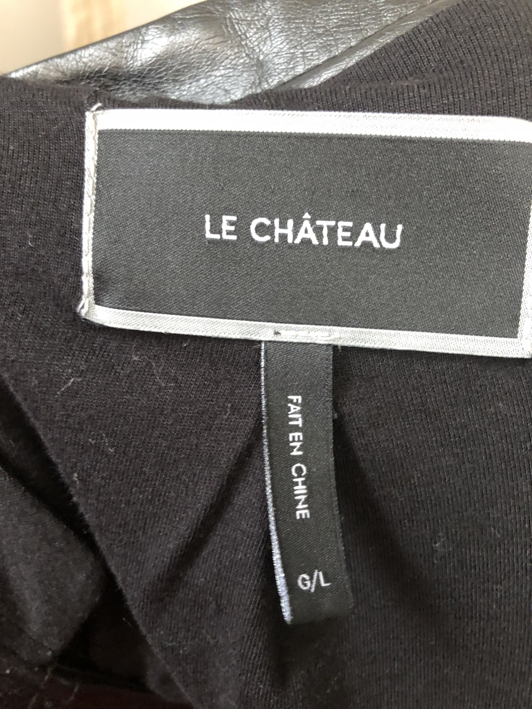 Women’s Black Faux Leather Jacket. Large. Le Chateau. Like New - photo 3