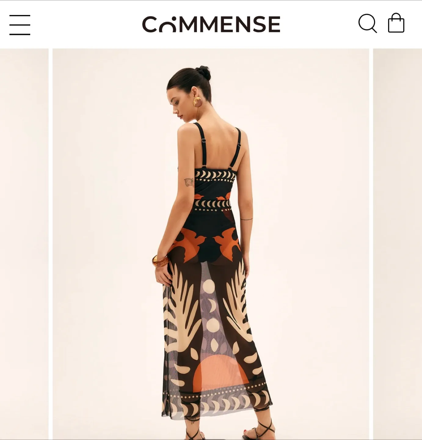 New Commense Black & Orange Print Coverup- Reduced! image indicator(2)