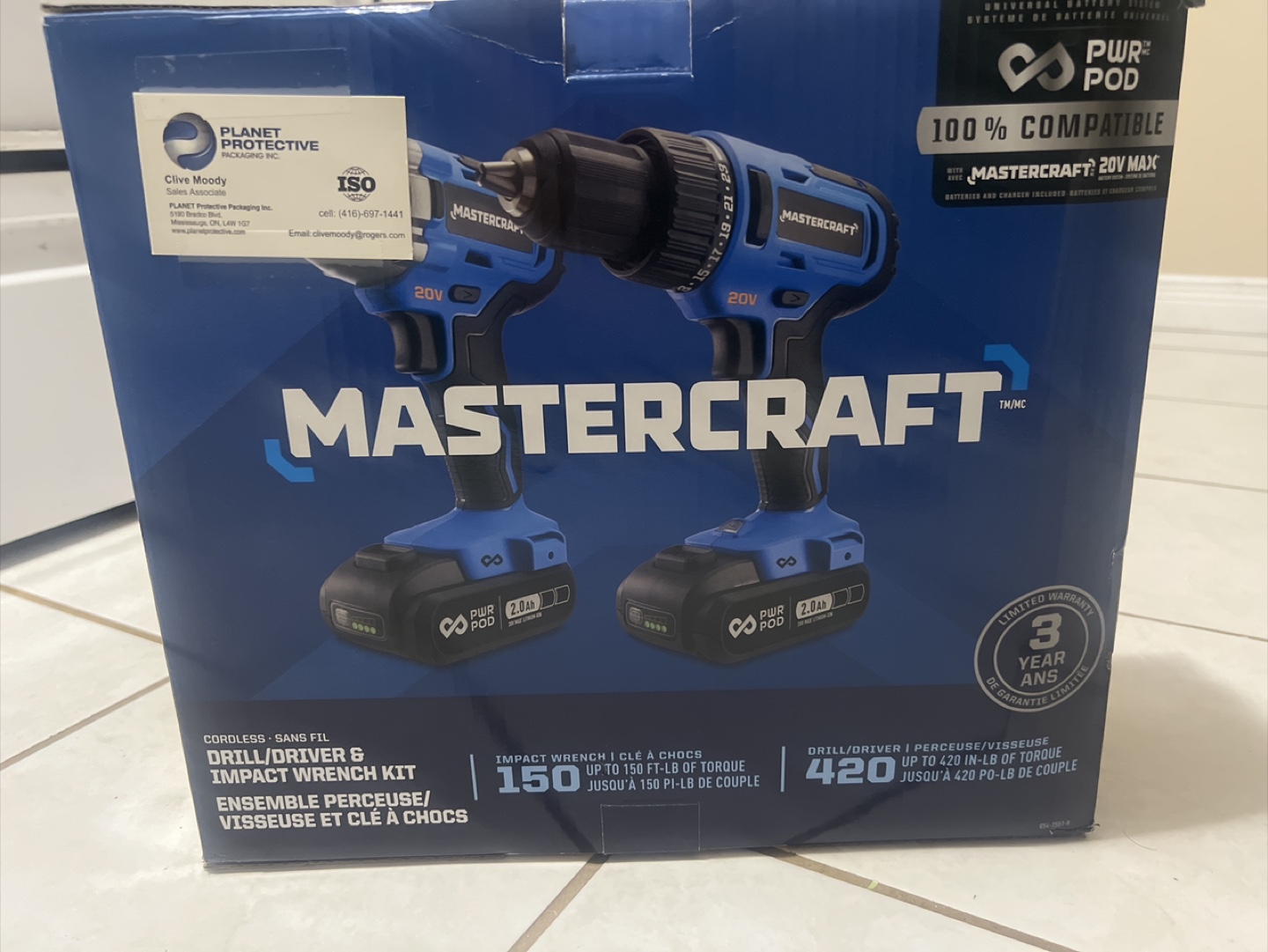 Mastercraft Drill/Driver & Impact Wrench Kit