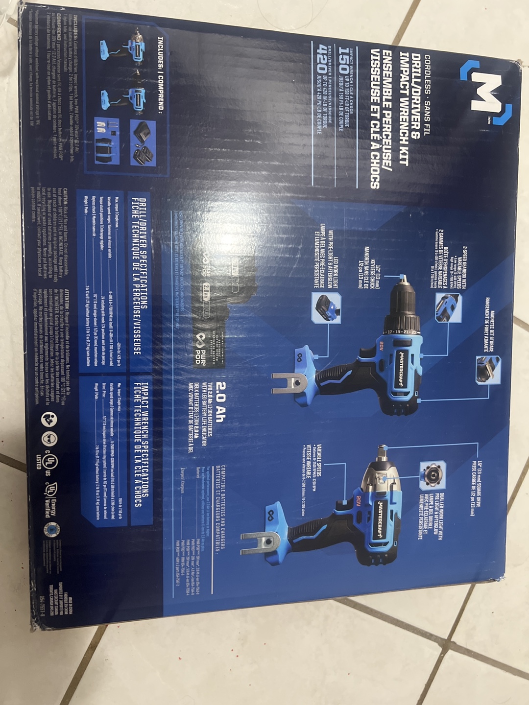 Mastercraft Drill/Driver & Impact Wrench Kit - photo 2