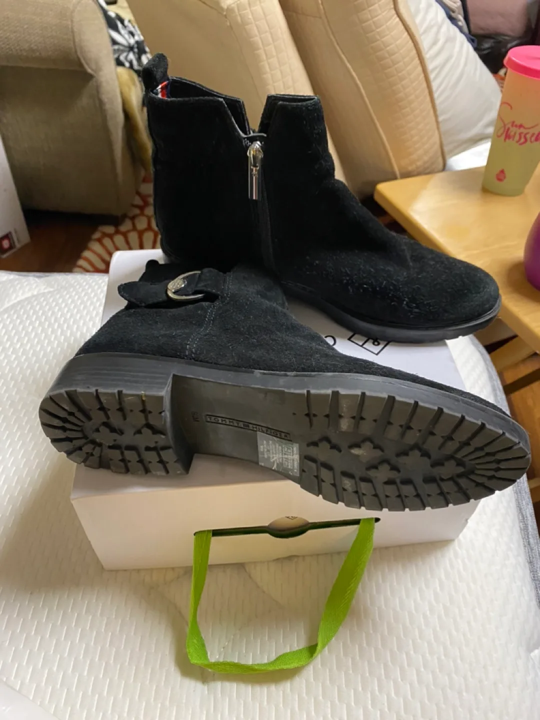 Tommy Hilfiger Black Suede Ankle Boots image indicator(3)