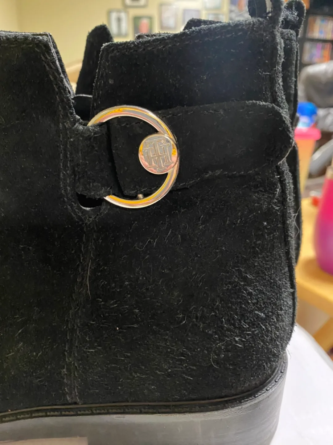 Tommy Hilfiger Black Suede Ankle Boots image indicator(4)