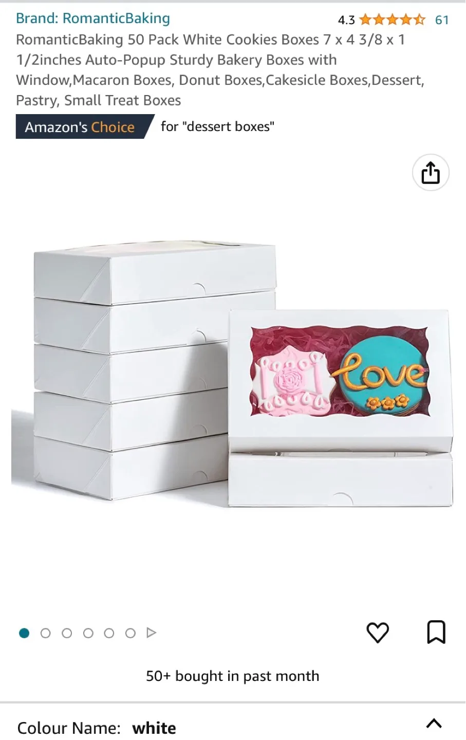 25 White Cookies Treat Party Favor Boxes image indicator(3)