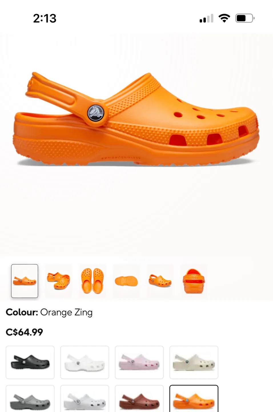Crocs Classic Clog - Orange Zing, Men's 10/Women's 12 thumbnail