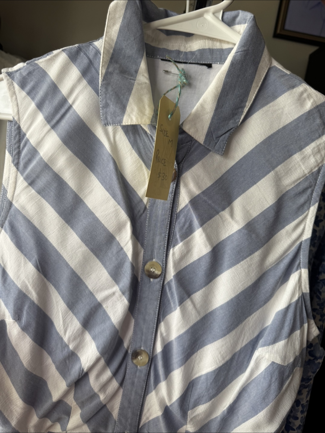 Striped Button-Down Dress - Size M - photo 2