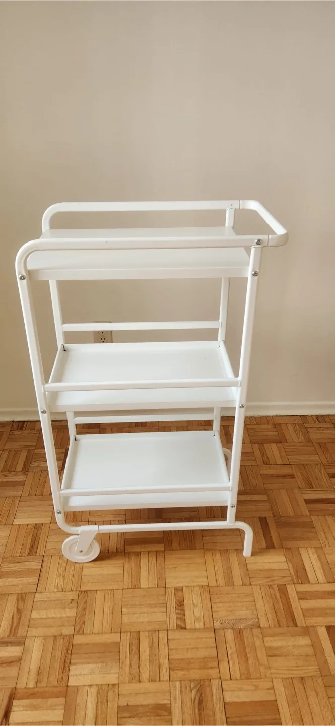 White 3-Tier Rolling Cart thumbnail