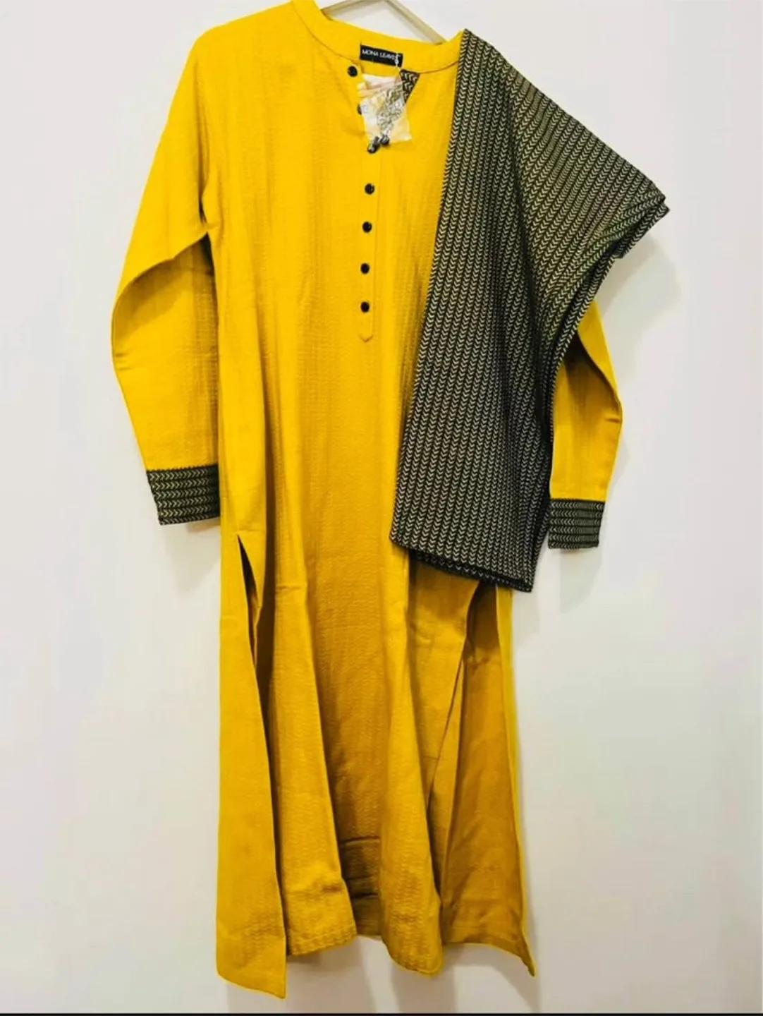 Woollen warm Yellow Kurti Set - Size large image indicator(2)