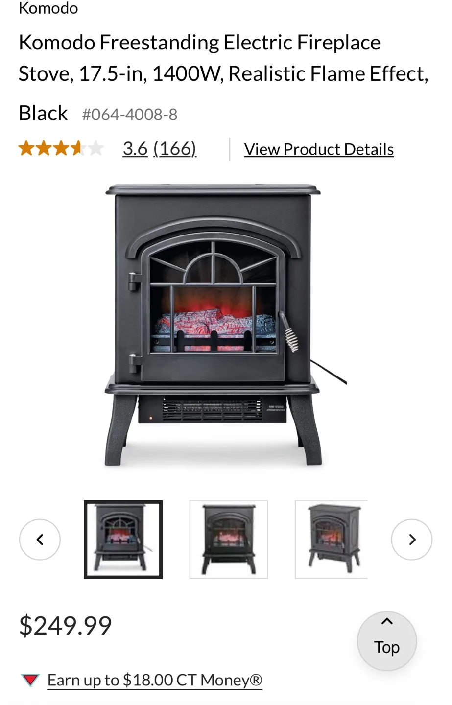 ✨Like New✨Electric Fireplace Stove - Realistic Flame Effect thumbnail