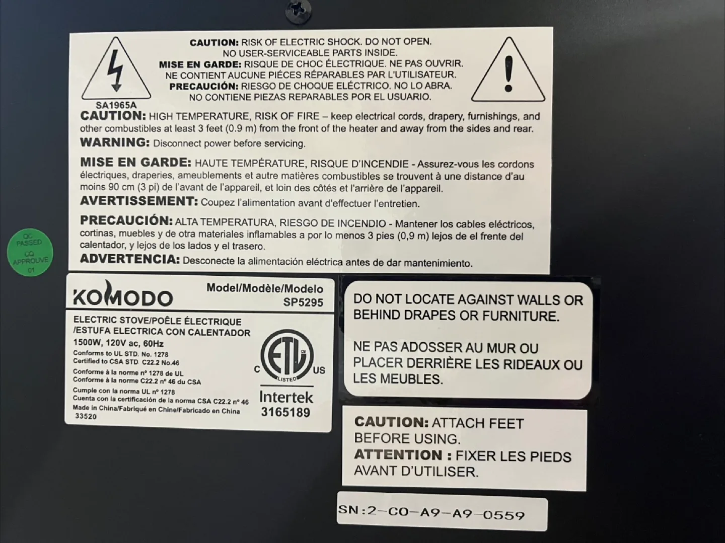 ✨Like New✨Electric Fireplace Stove - Realistic Flame Effect image indicator(8)