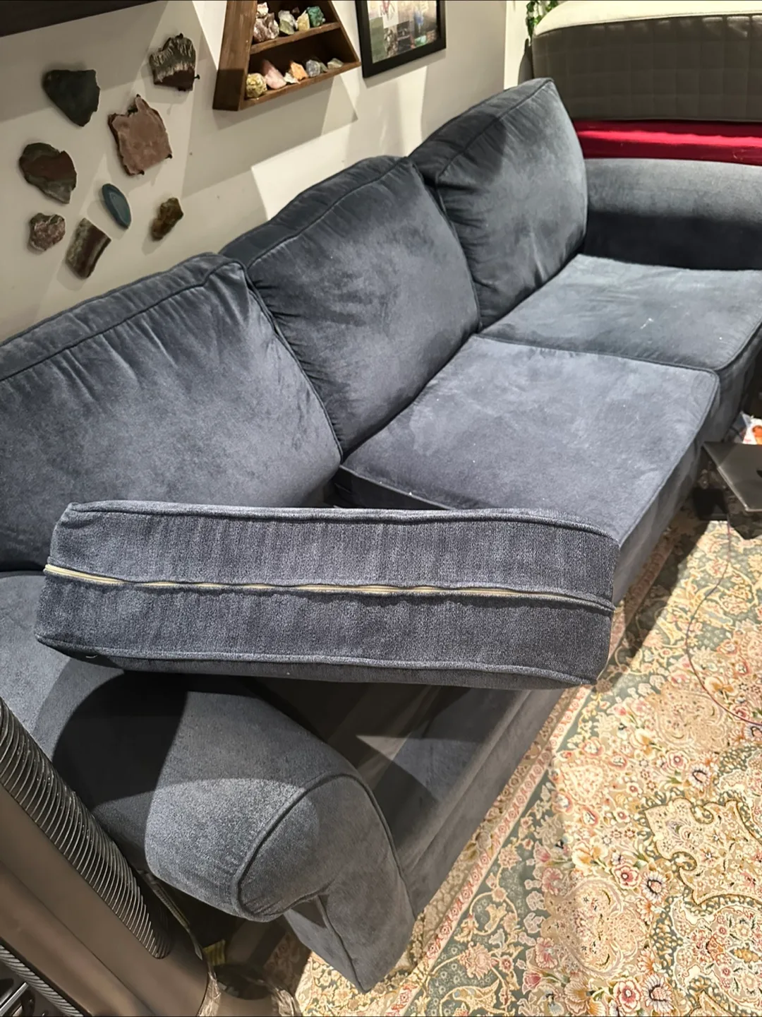 Sofa couch navy pickup only image indicator(4)