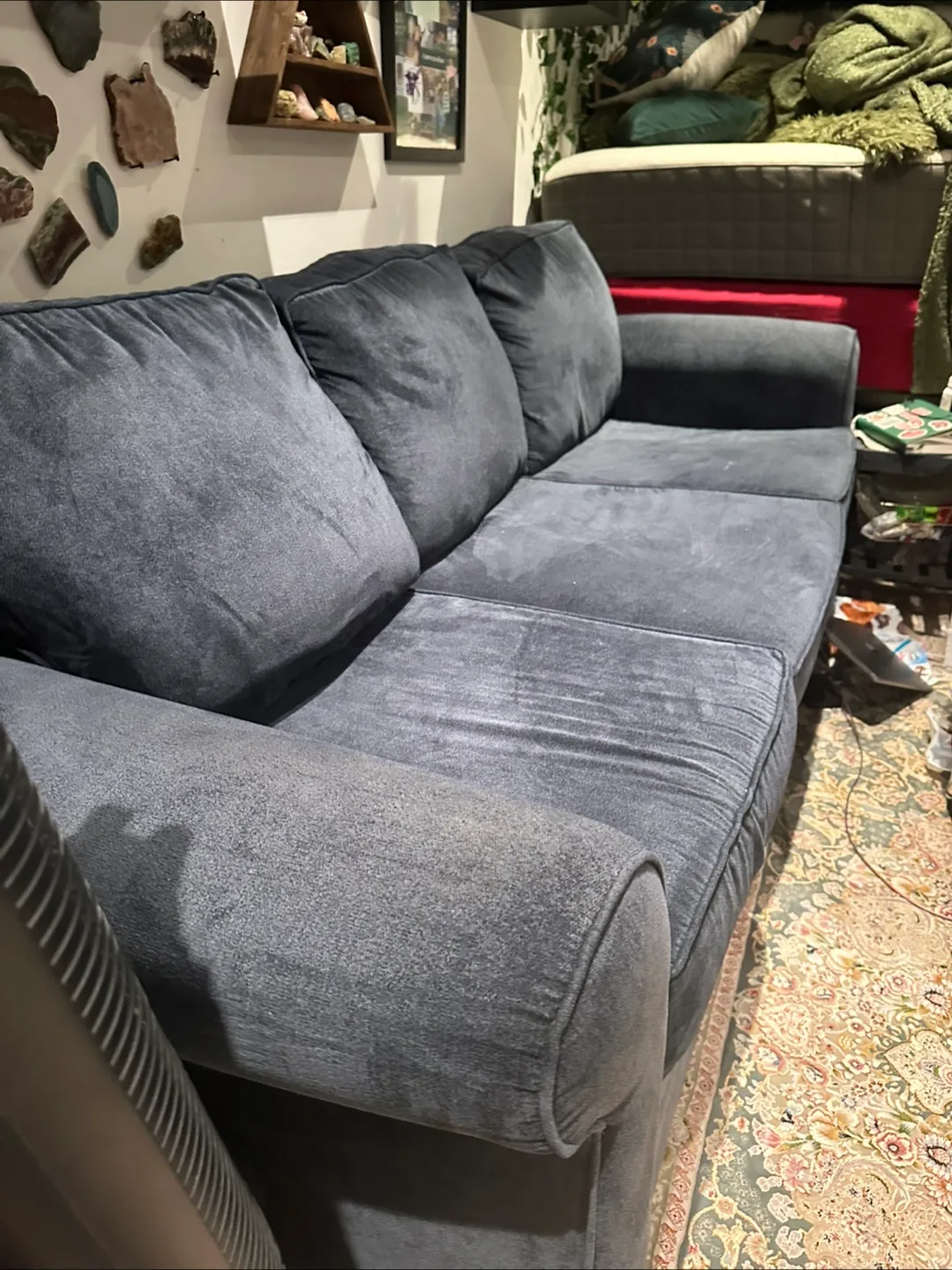 Sofa couch navy pickup only image indicator(7)