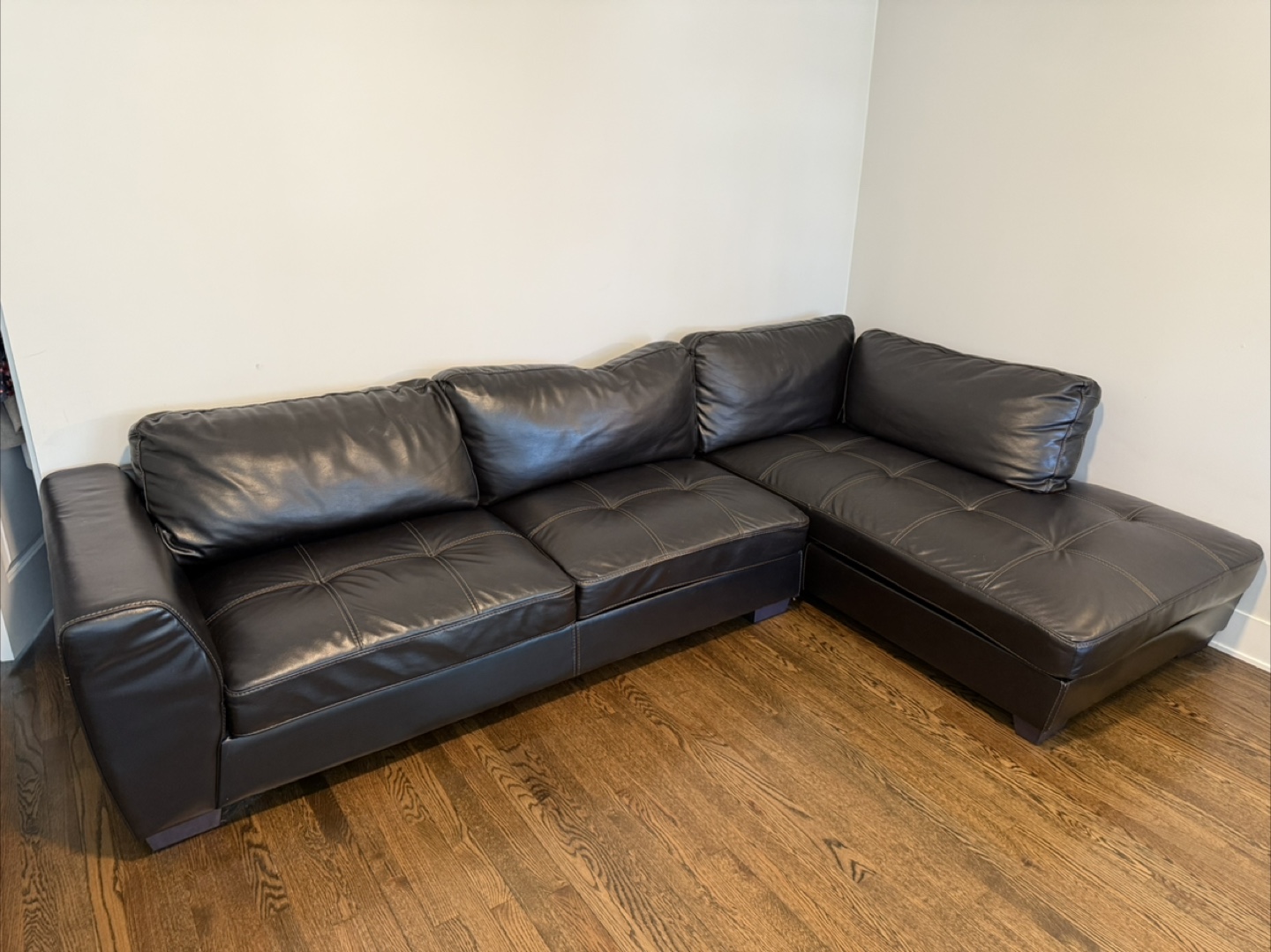 Black Leather Sectional Sofa