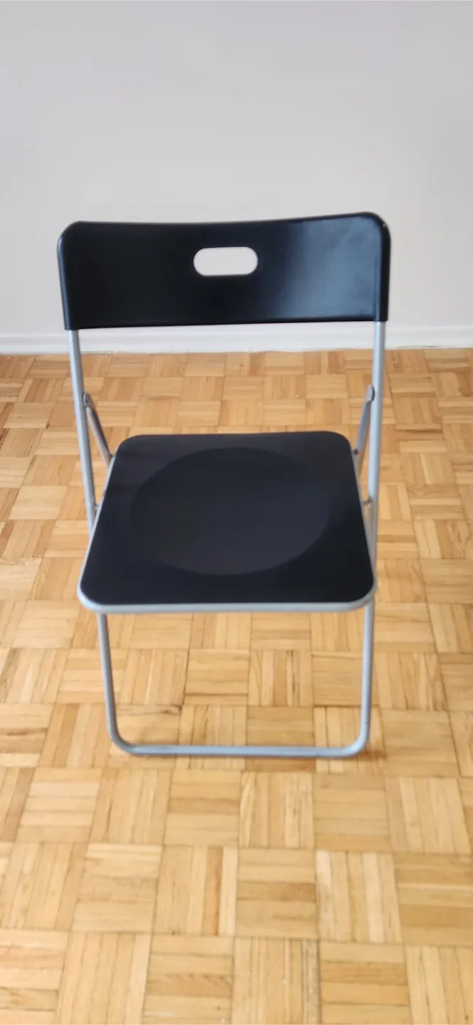 2 Black Folding Chairs thumbnail